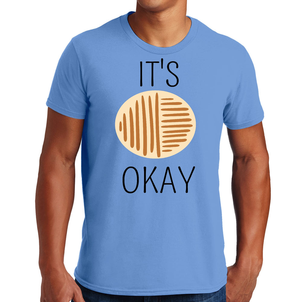 Mens Graphic T-shirt Say it Soul its Okay Black and Brown Line Art - Mens