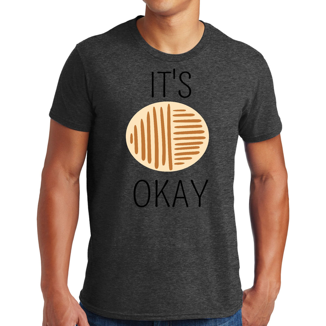 Mens Graphic T-shirt Say it Soul its Okay Black and Brown Line Art - Mens