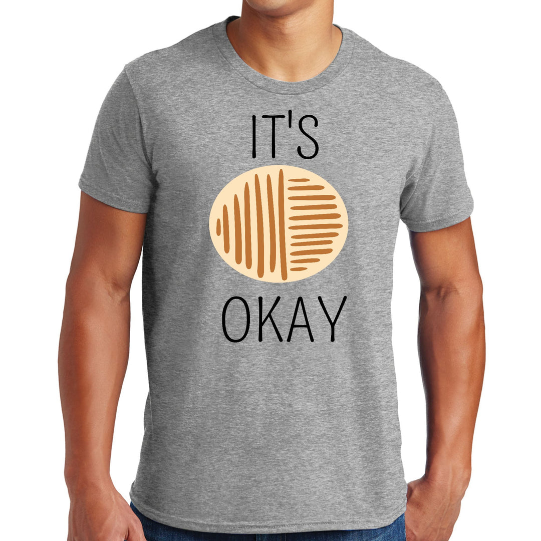 Mens Graphic T-shirt Say it Soul its Okay Black and Brown Line Art - Mens