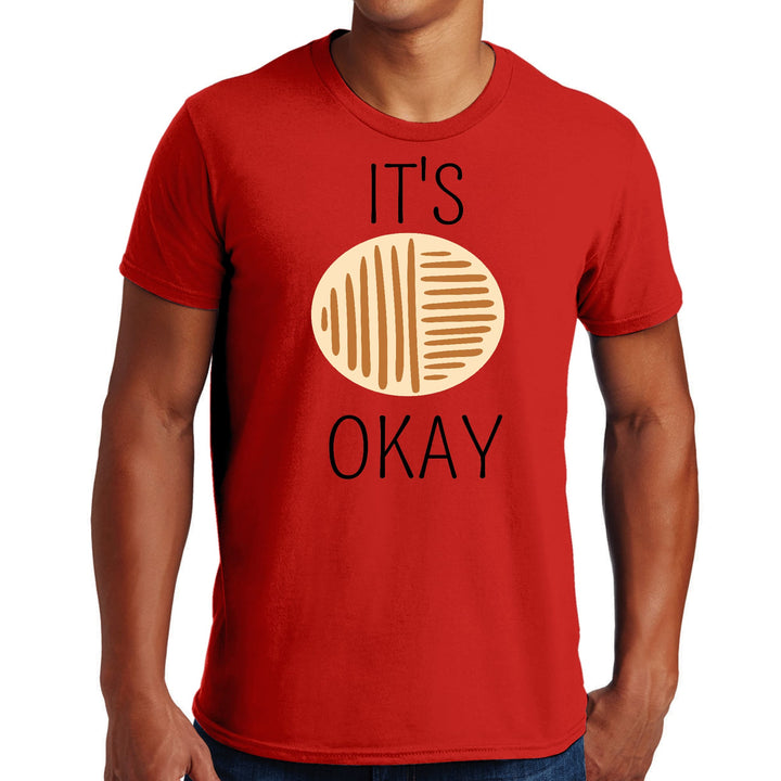 Mens Graphic T-shirt Say it Soul its Okay Black and Brown Line Art - Mens