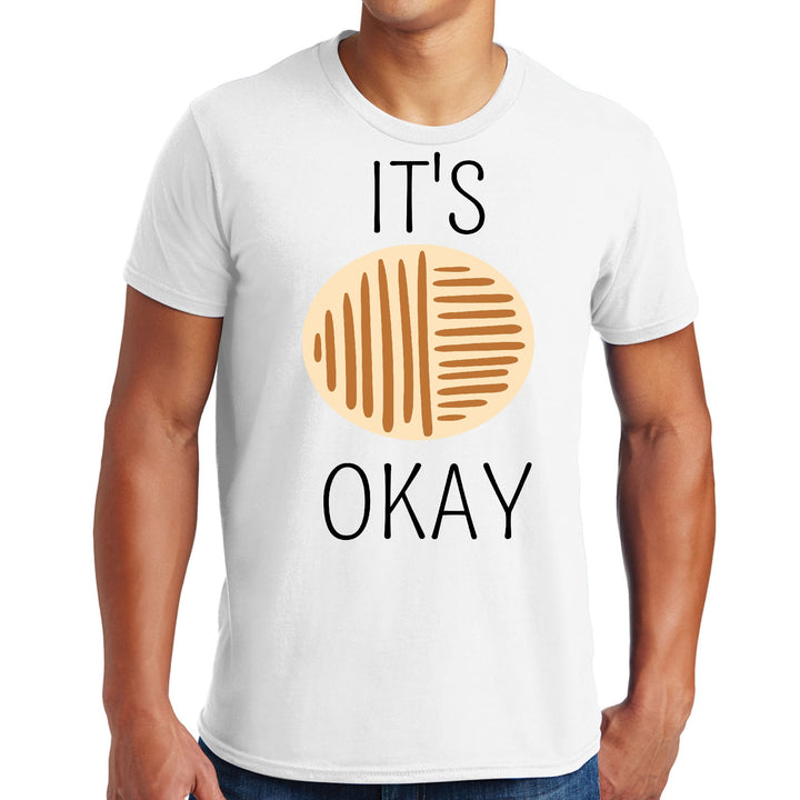 Mens Graphic T-shirt Say it Soul its Okay Black and Brown Line Art - Mens