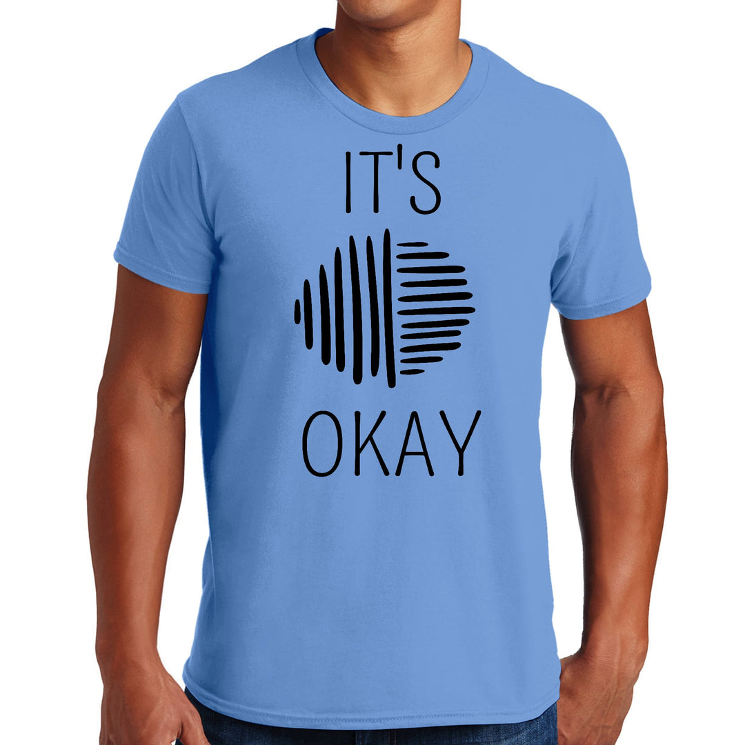 Mens Graphic T-shirt Say it Soul its Okay Black Line Art Positive - Mens