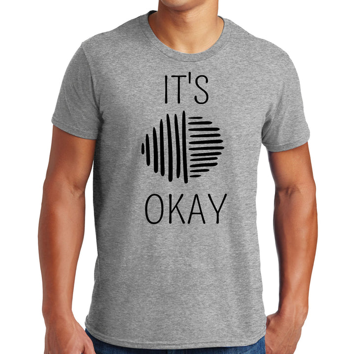 Mens Graphic T-shirt Say it Soul its Okay Black Line Art Positive - Mens