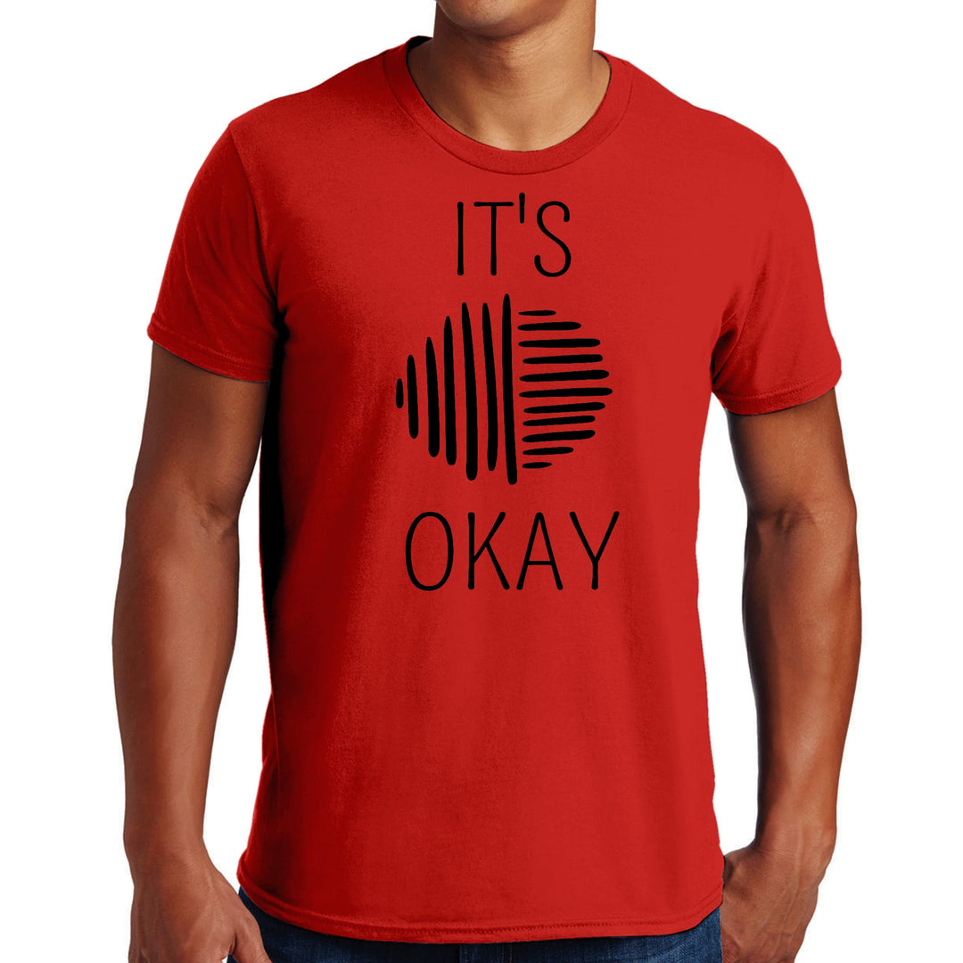 Mens Graphic T-shirt Say it Soul its Okay Black Line Art Positive - Mens