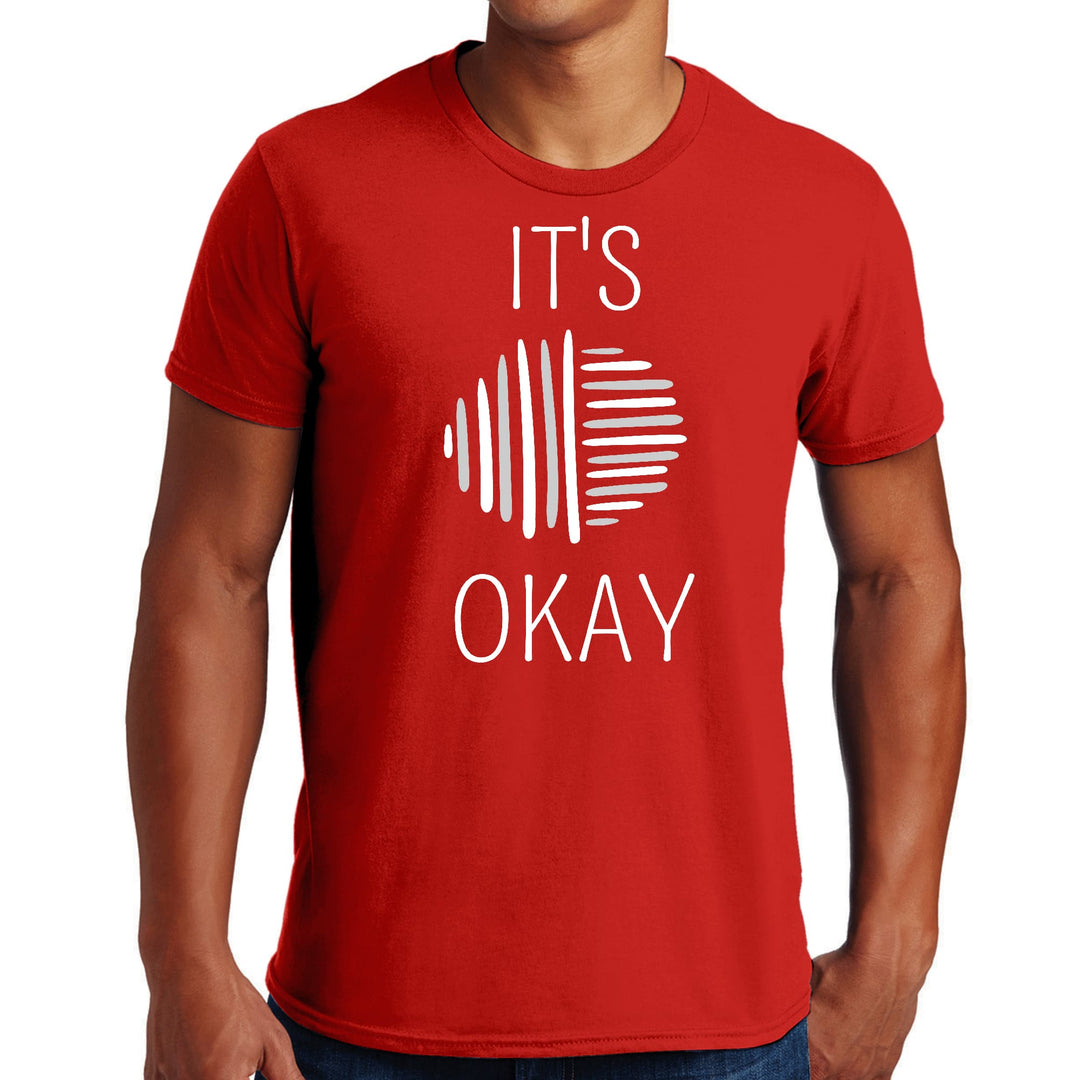 Mens Graphic T-shirt Say it Soul its Okay Grey and White Line Art - Mens