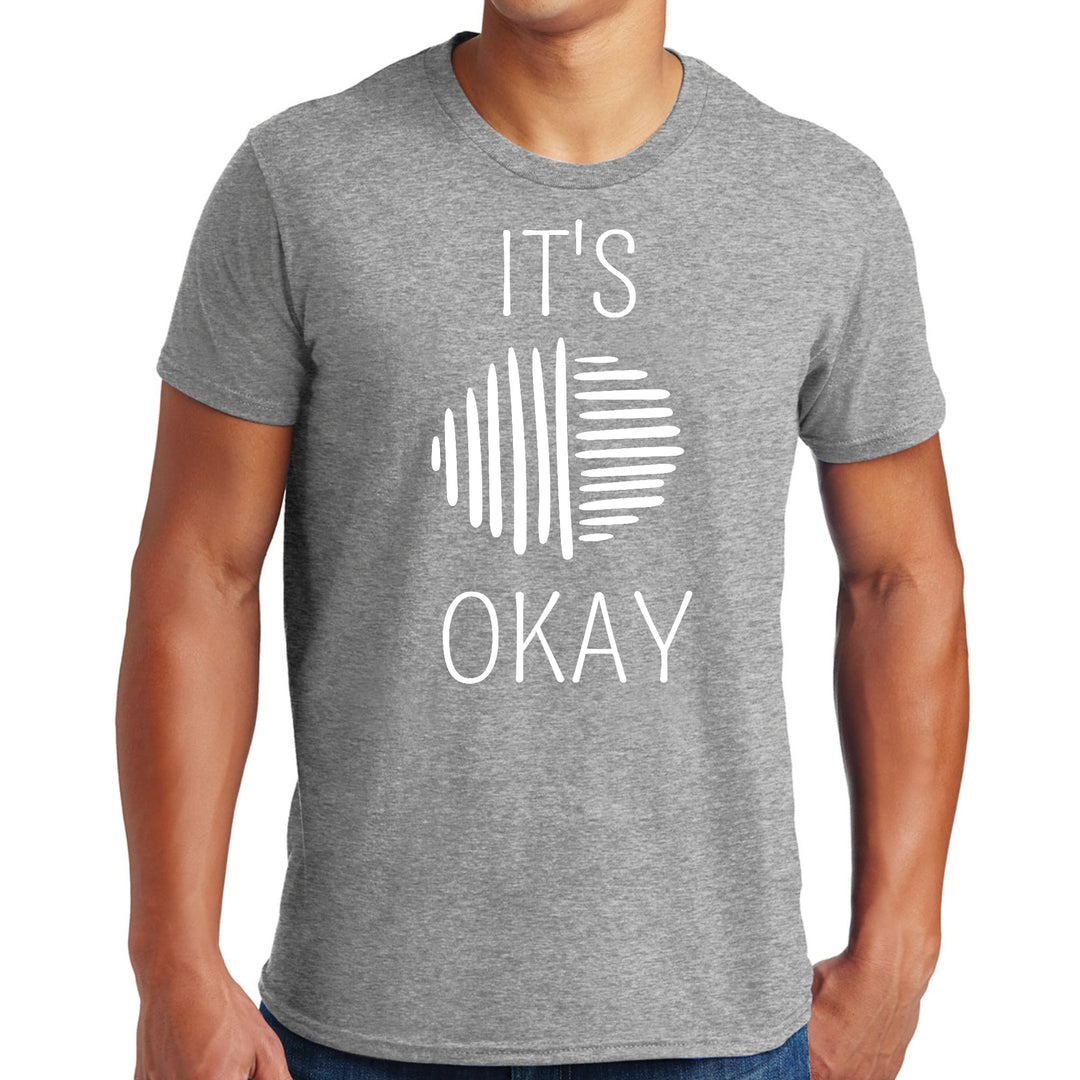 Mens Graphic T-shirt Say it Soul its Okay White Line Art Positive - Mens