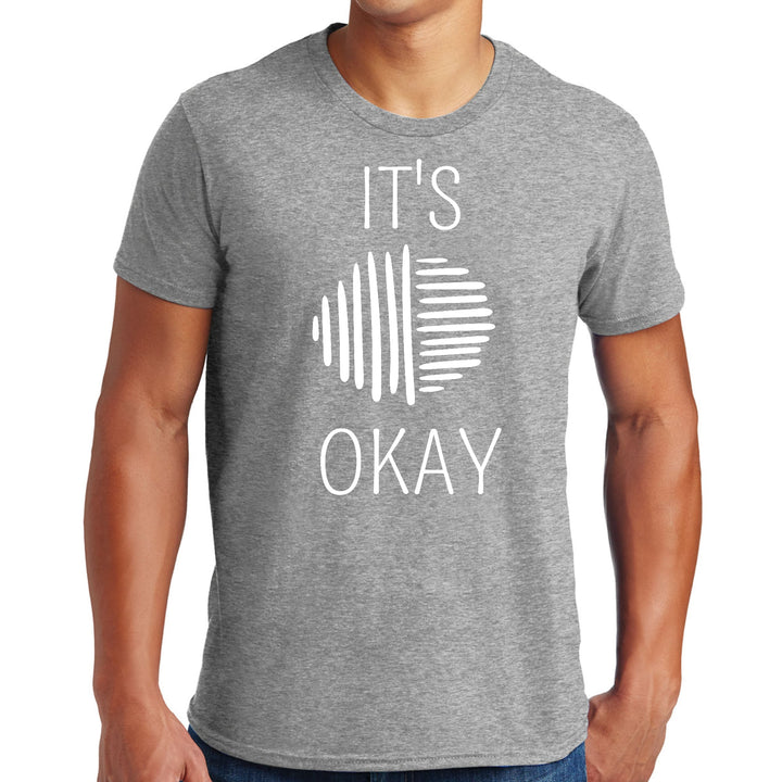 Mens Graphic T-shirt Say it Soul its Okay White Line Art Positive - Mens