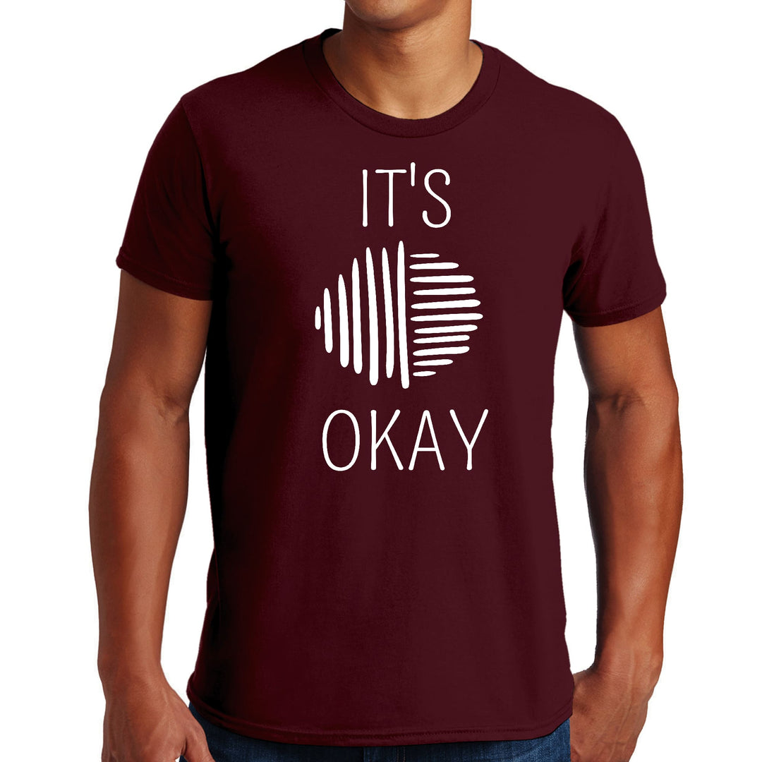 Mens Graphic T-shirt Say it Soul its Okay White Line Art Positive - Mens