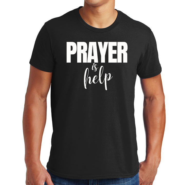 Mens Graphic T-shirt Say it Soul - Prayer is Help Inspirational - Mens