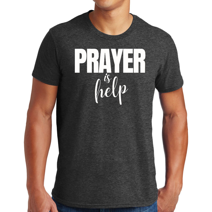 Mens Graphic T-shirt Say it Soul - Prayer is Help Inspirational - Mens