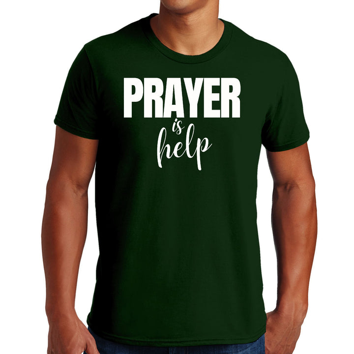 Mens Graphic T-shirt Say it Soul - Prayer is Help Inspirational - Mens