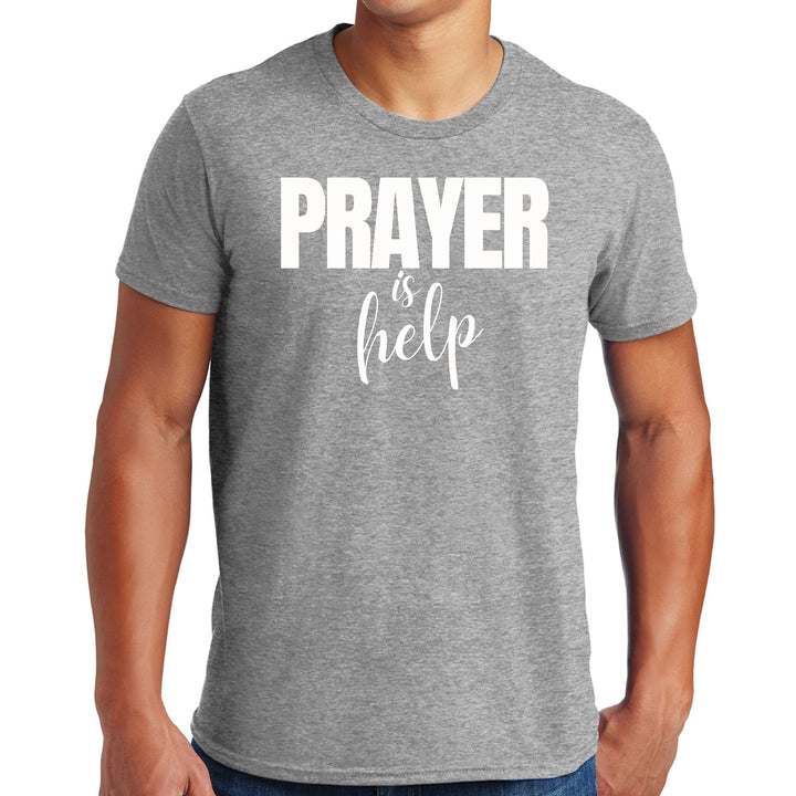 Mens Graphic T-shirt Say it Soul - Prayer is Help Inspirational - Mens