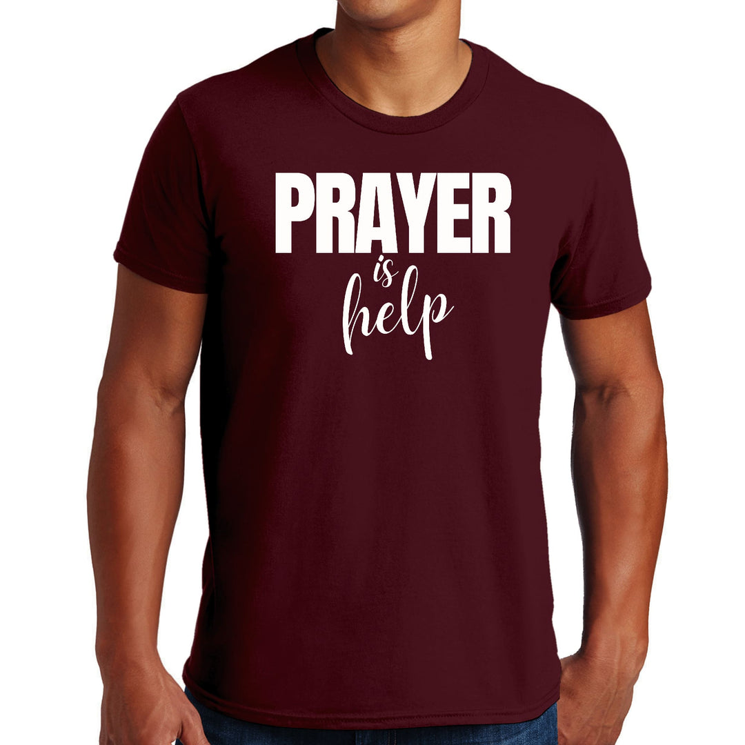 Mens Graphic T-shirt Say it Soul - Prayer is Help Inspirational - Mens