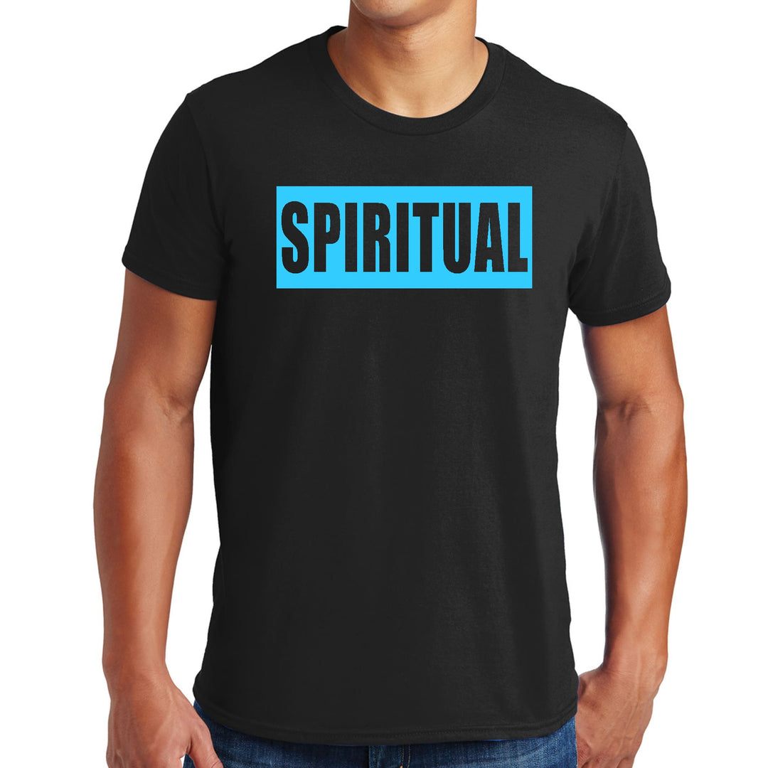 Mens Graphic T-shirt Spiritual Light Blue Print - Mens | T-Shirts