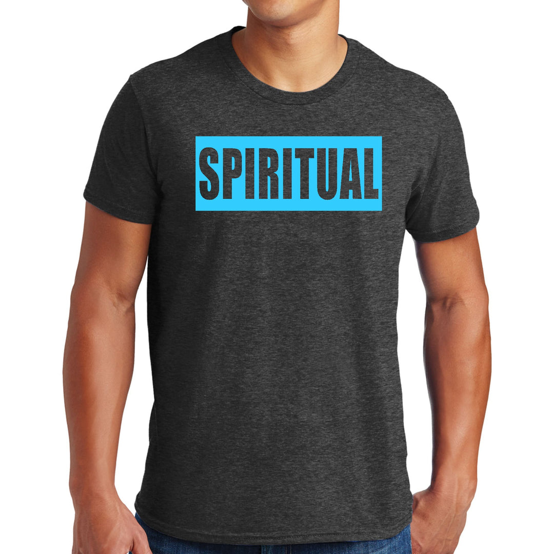 Mens Graphic T-shirt Spiritual Light Blue Print - Mens | T-Shirts