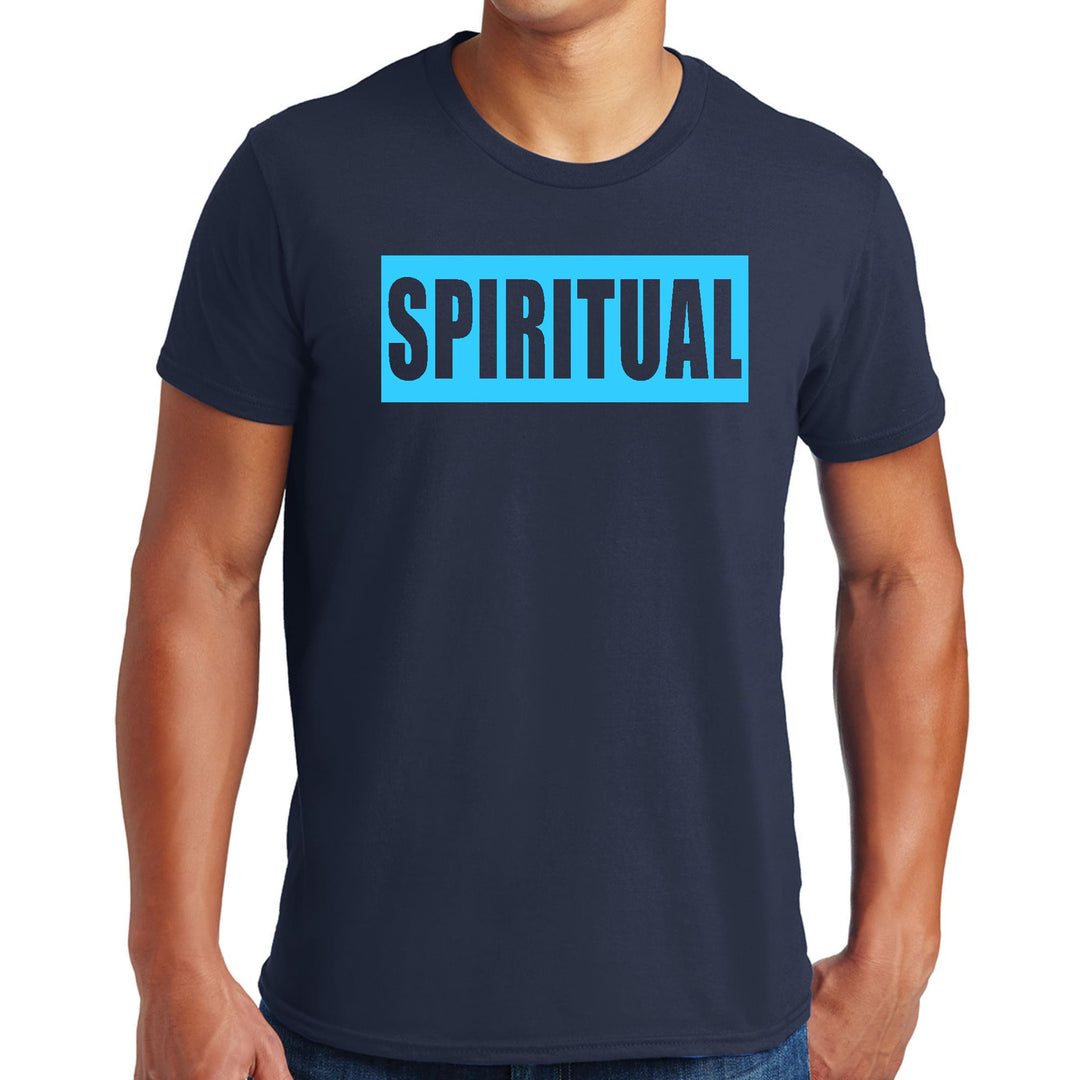 Mens Graphic T-shirt Spiritual Light Blue Print - Mens | T-Shirts