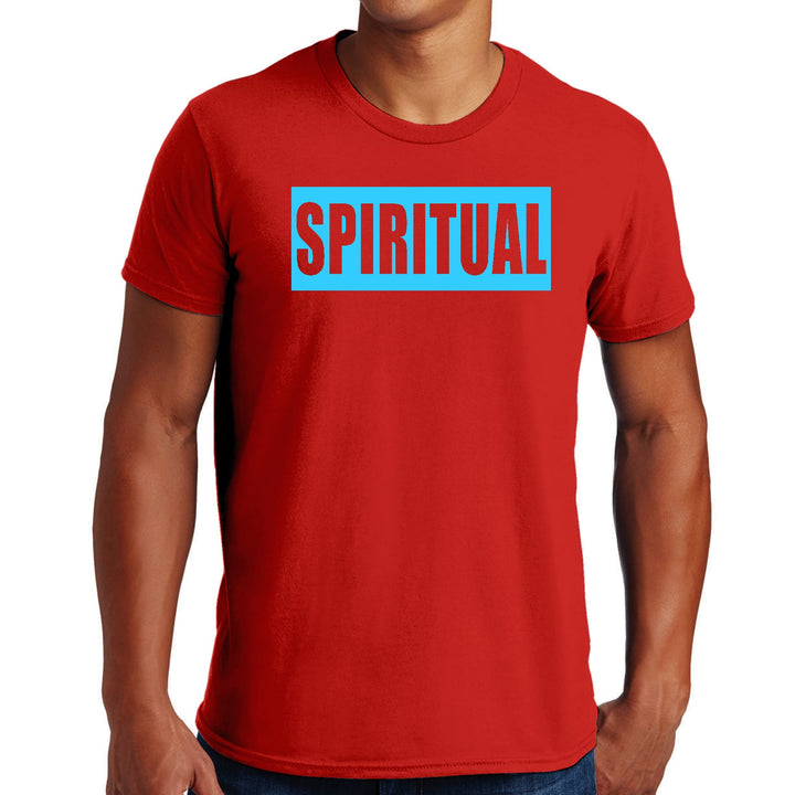 Mens Graphic T-shirt Spiritual Light Blue Print - Mens | T-Shirts