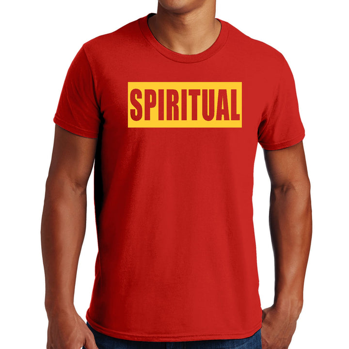 Mens Graphic T-shirt Spiritual Yellow Gold Colorblock Illustration - Mens