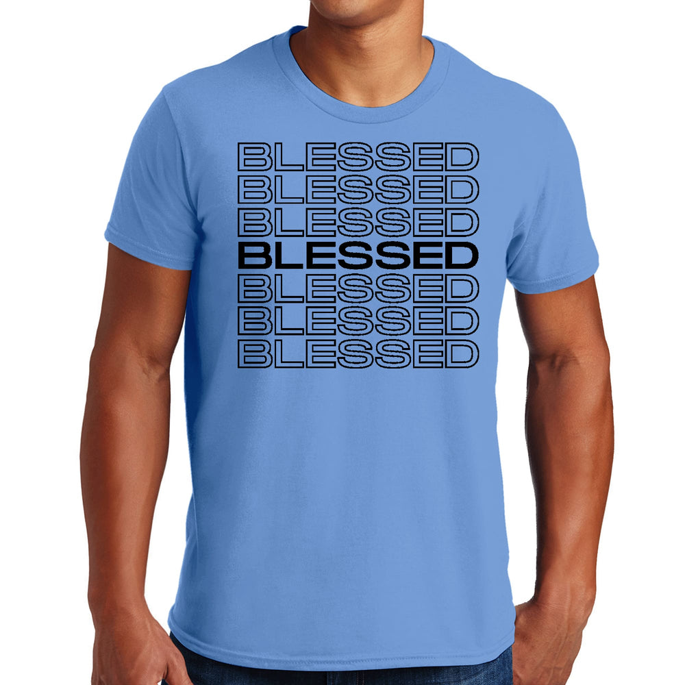 Mens Graphic T-shirt Stacked Blessed Print - Mens | T-Shirts