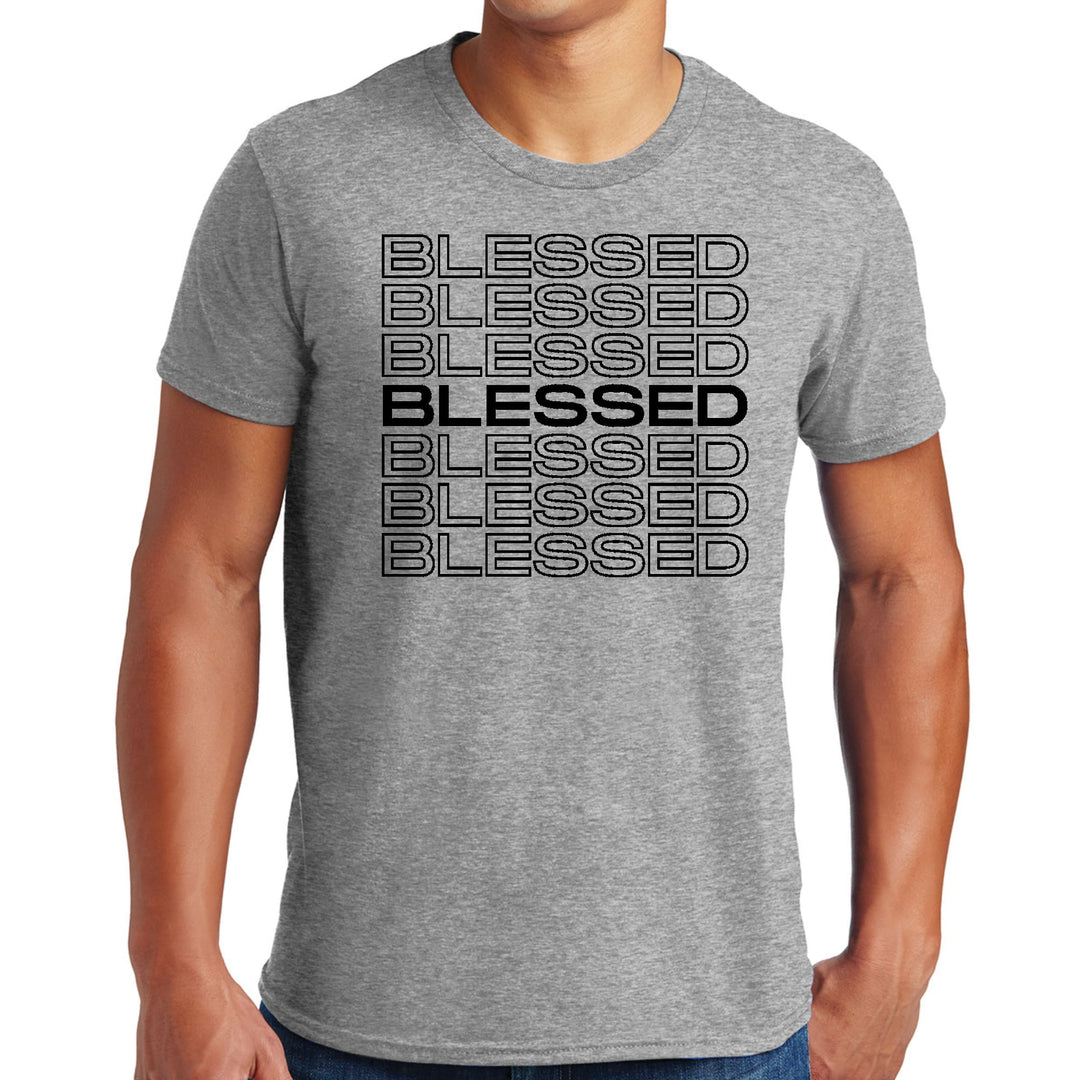 Mens Graphic T-shirt Stacked Blessed Print - Mens | T-Shirts