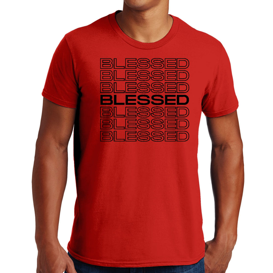 Mens Graphic T-shirt Stacked Blessed Print - Mens | T-Shirts