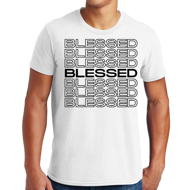 Mens Graphic T-shirt Stacked Blessed Print - Mens | T-Shirts