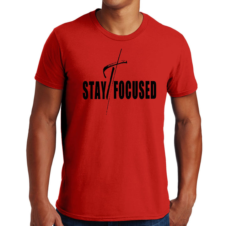 Mens Graphic T-shirt Stay Focused Black Print - Mens | T-Shirts