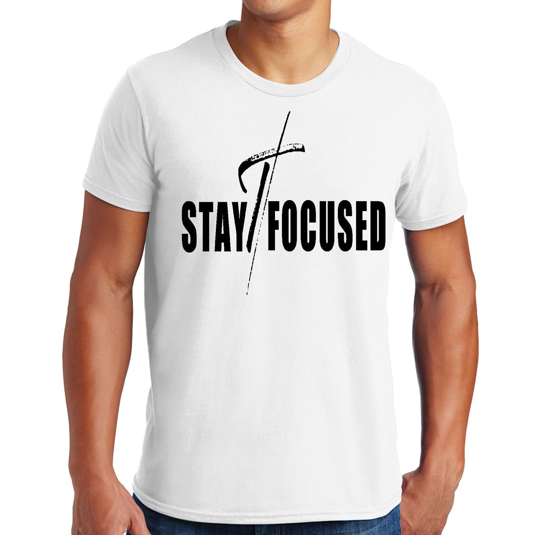 Mens Graphic T-shirt Stay Focused Black Print - Mens | T-Shirts