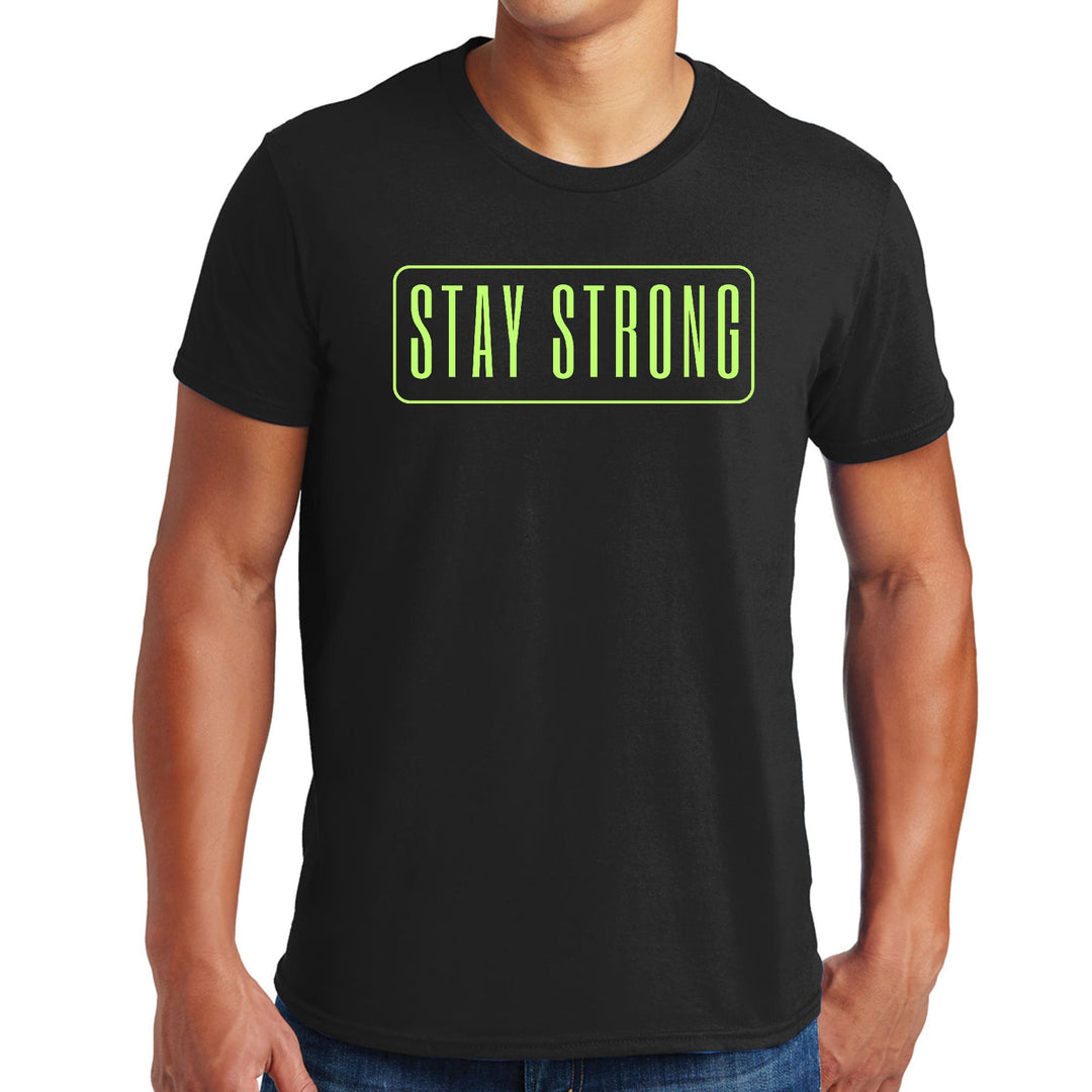 Mens Graphic T-shirt Stay Strong Neon Print - Mens | T-Shirts