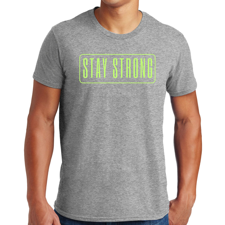 Mens Graphic T-shirt Stay Strong Neon Print - Mens | T-Shirts