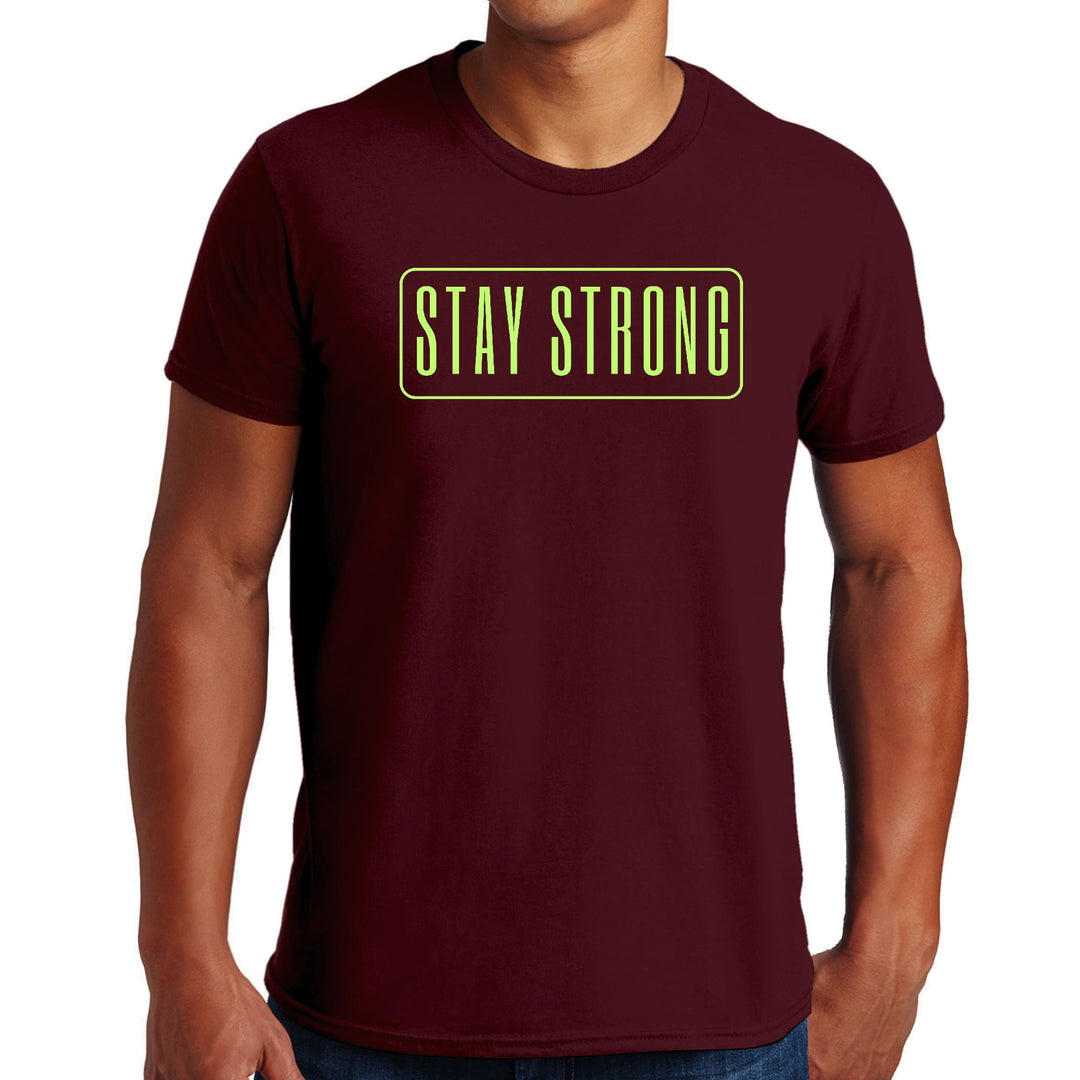 Mens Graphic T-shirt Stay Strong Neon Print - Mens | T-Shirts