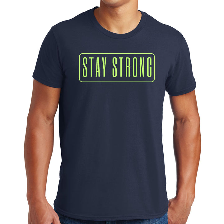 Mens Graphic T-shirt Stay Strong Neon Print - Mens | T-Shirts