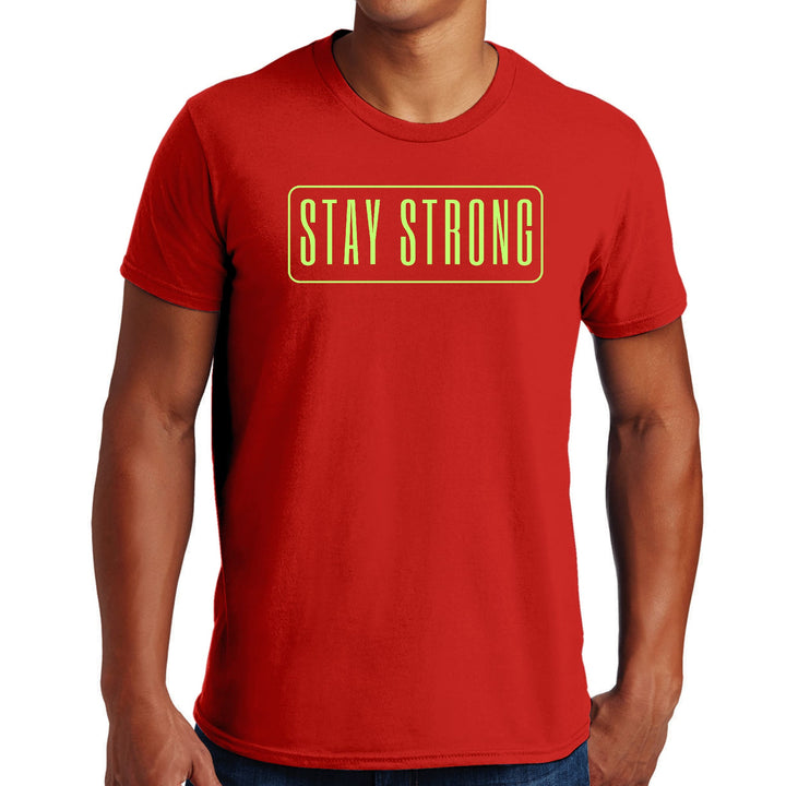 Mens Graphic T-shirt Stay Strong Neon Print - Mens | T-Shirts