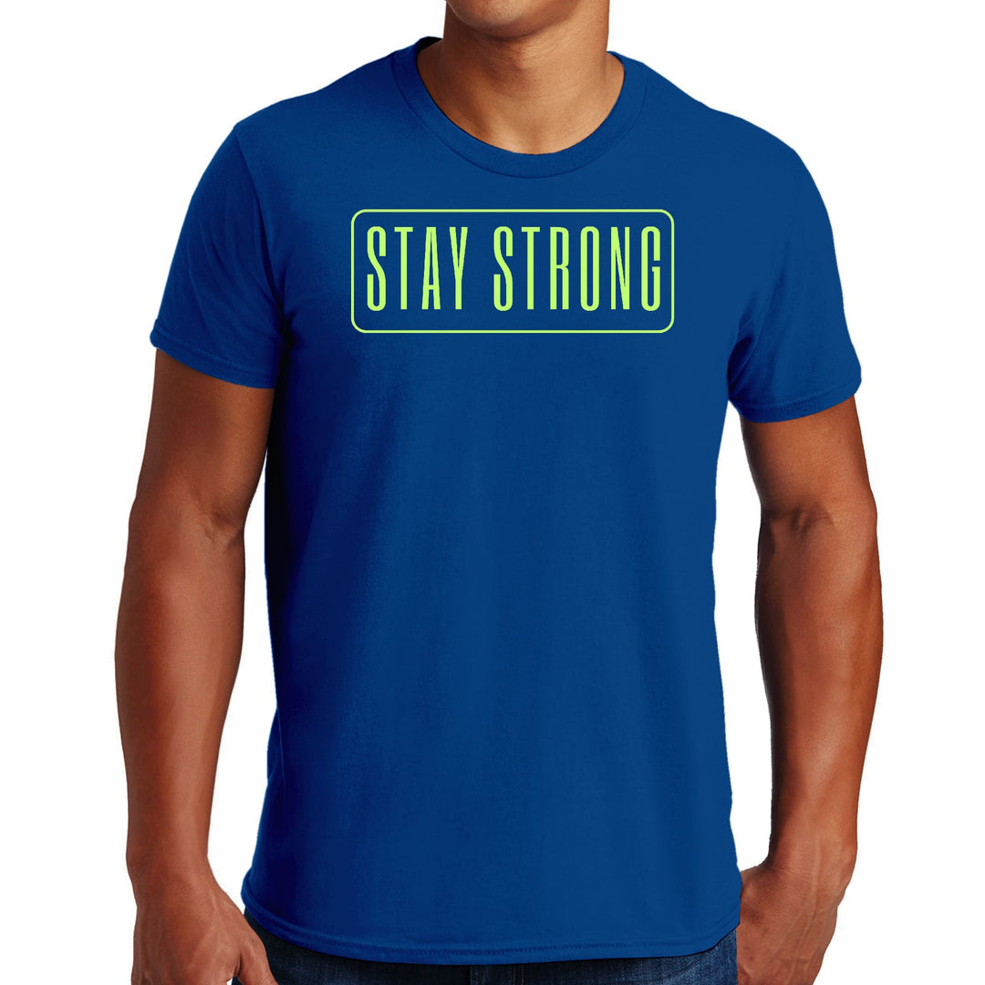 Mens Graphic T-shirt Stay Strong Neon Print - Mens | T-Shirts