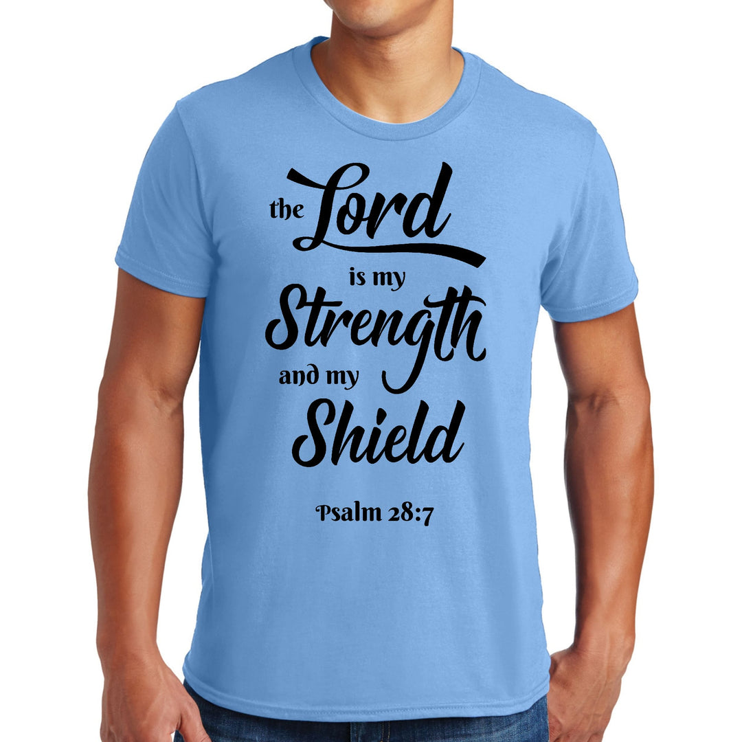 Mens Graphic T-shirt The Lord Is My Strength And My Shield Black Print - Mens