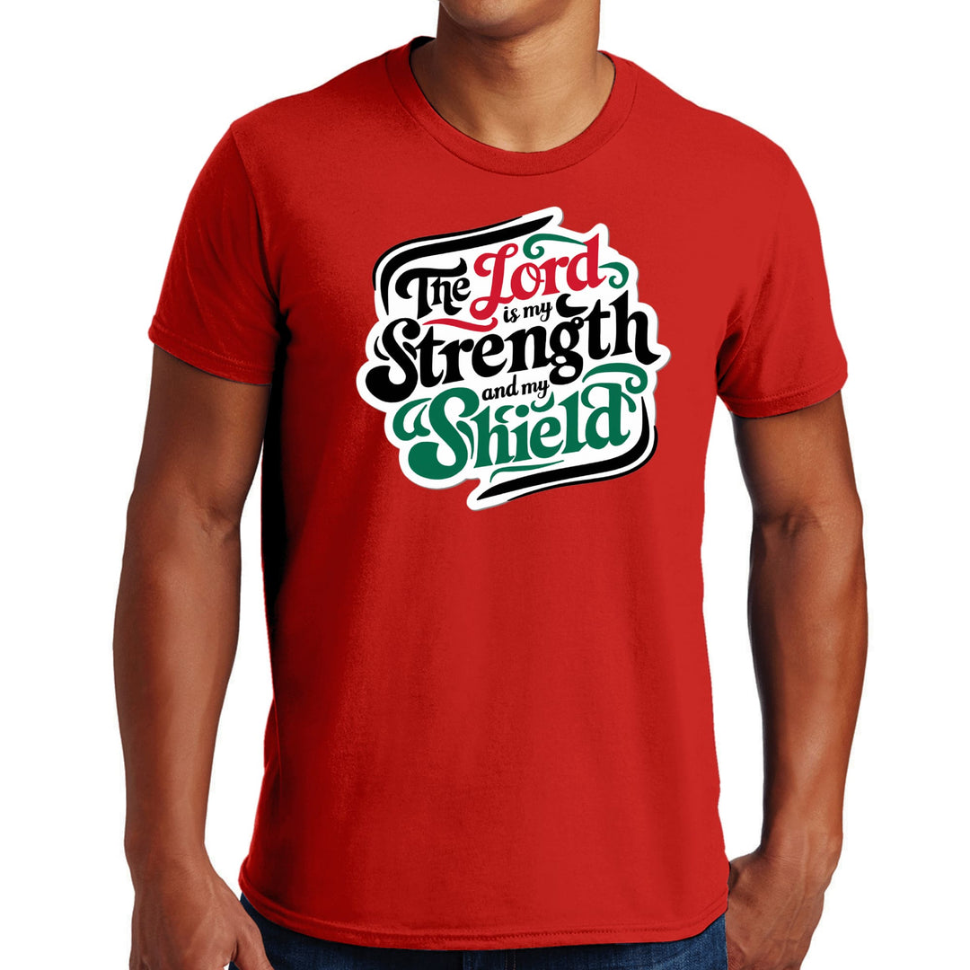 Mens Graphic T-shirt the Lord is my Strength and my Shield - Mens | T-Shirts