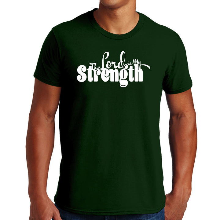 Mens Graphic T-shirt the Lord is my Strength Print - Mens | T-Shirts