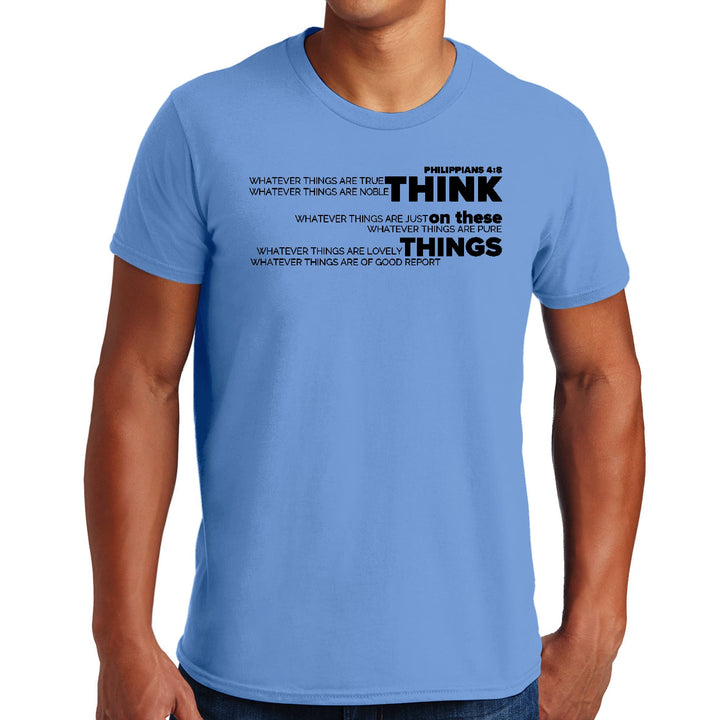 Mens Graphic T-shirt Think on these Things Black Illustration - Mens | T-Shirts