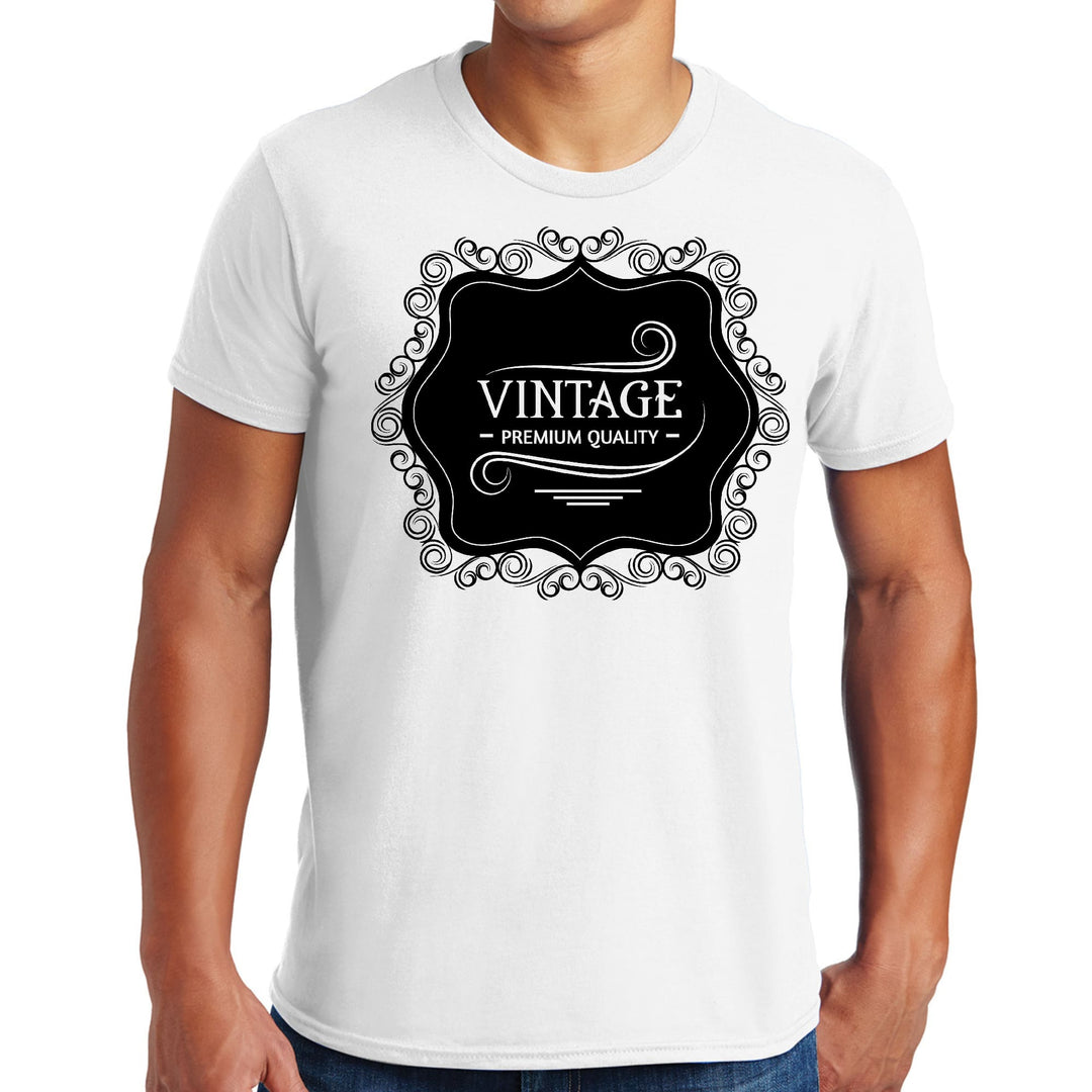 Mens Graphic T-shirt Vintage Premium Quality Black Illustration - Mens