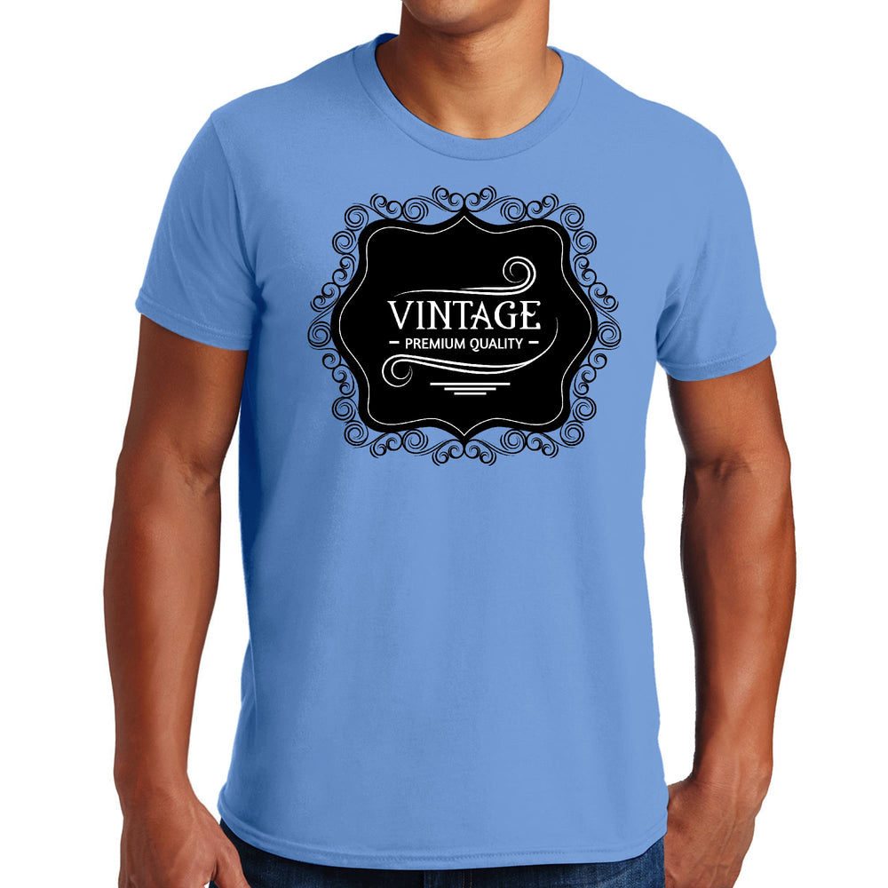 Mens Graphic T-shirt Vintage Premium Quality Black White Illustration - Mens