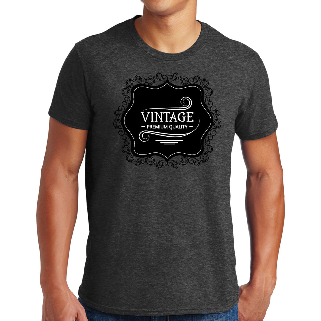 Mens Graphic T-shirt Vintage Premium Quality Black White Illustration