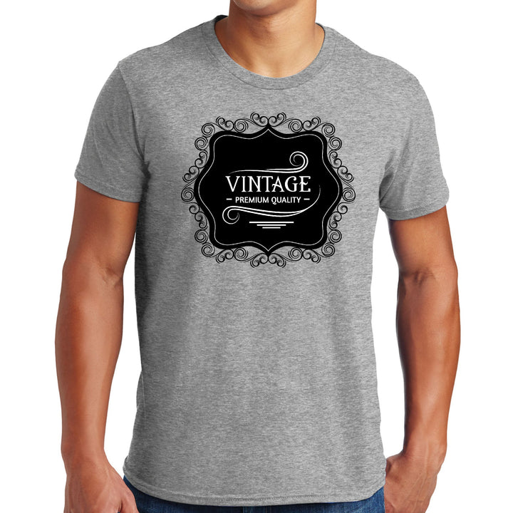 Mens Graphic T-shirt Vintage Premium Quality Black White Illustration