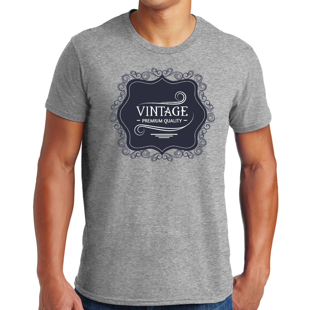 Mens Graphic T-shirt Vintage Premium Quality Black White Illustration - Mens