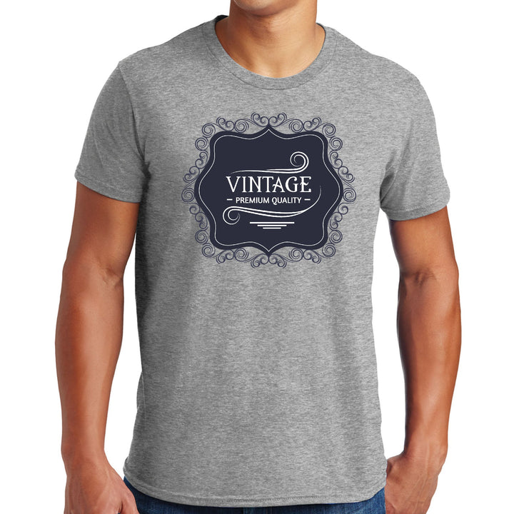 Mens Graphic T-shirt Vintage Premium Quality Black White Illustration - Mens