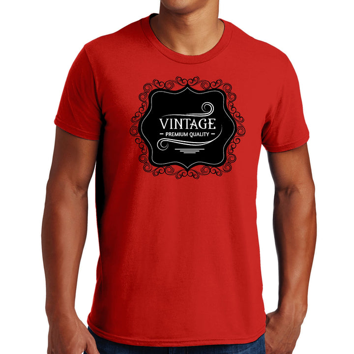Mens Graphic T-shirt Vintage Premium Quality Black White Illustration