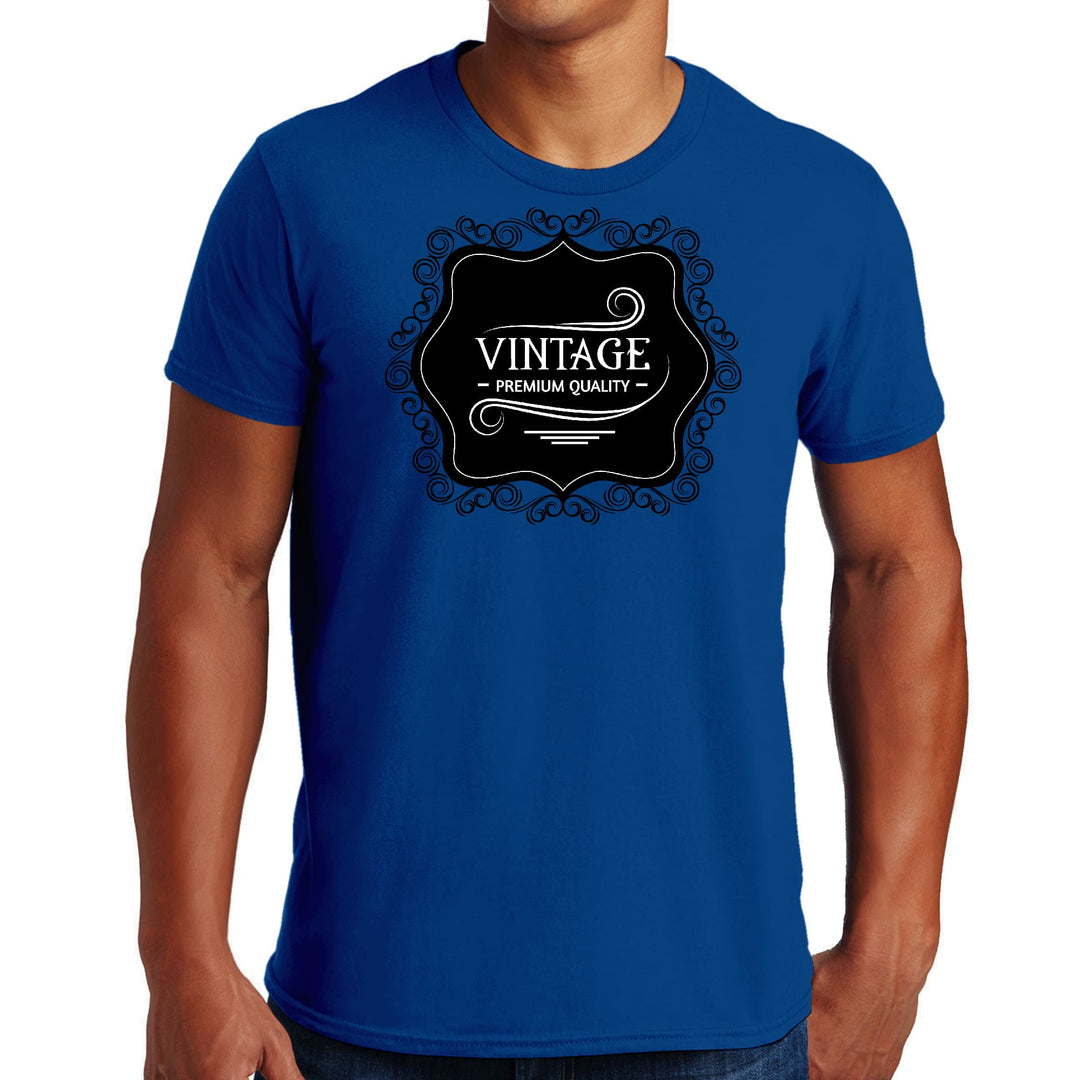 Mens Graphic T-shirt Vintage Premium Quality Black White Illustration