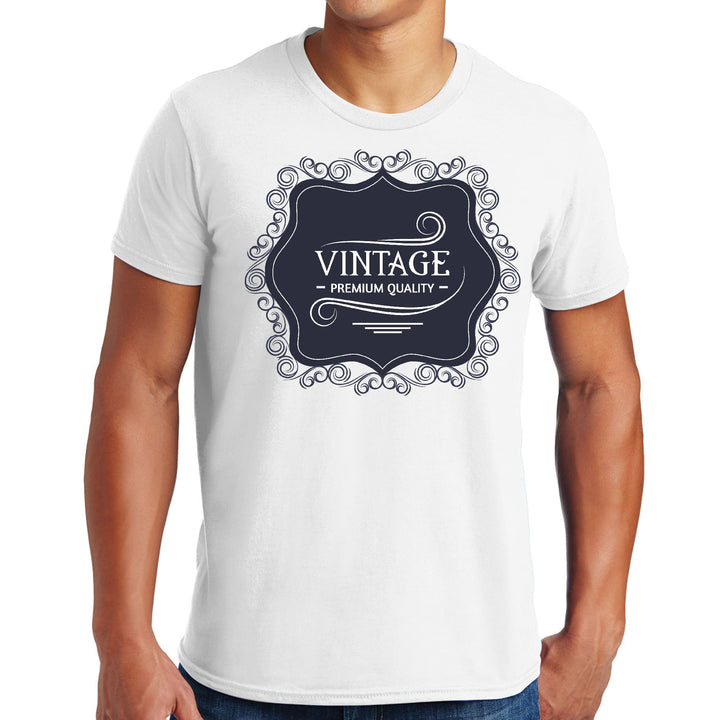 Mens Graphic T-shirt Vintage Premium Quality Black White Illustration - Mens