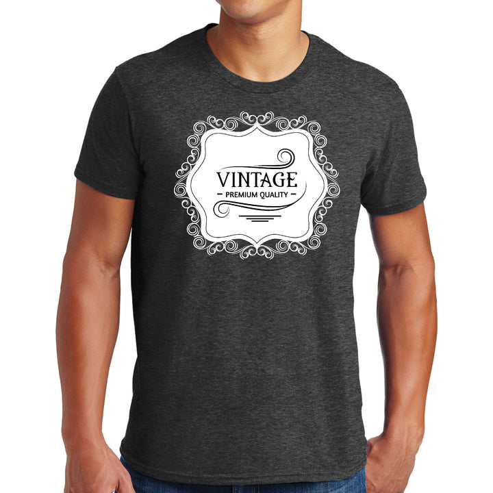 Mens Graphic T-shirt Vintage Premium Quality White Black Illustration - Mens