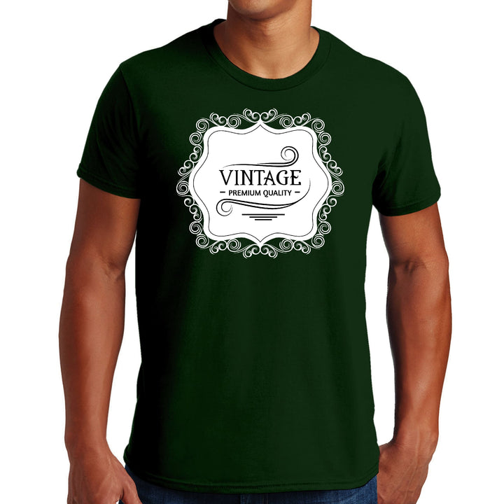 Mens Graphic T-shirt Vintage Premium Quality White Black Illustration