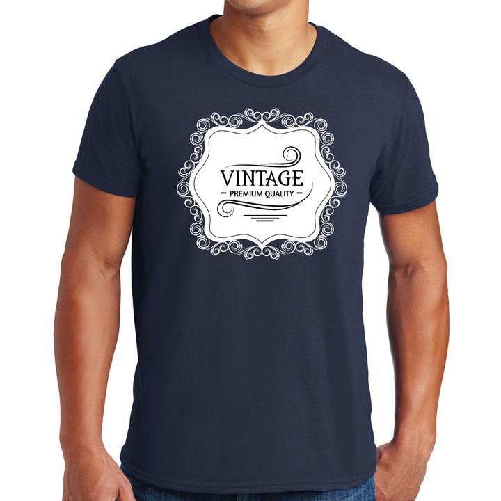 Mens Graphic T-shirt Vintage Premium Quality White Black Illustration - Mens